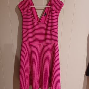 Torrid dress, hot pink with black stripes, size 2